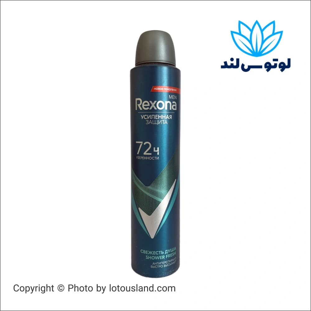 اسپری ضد تعریق رکسونا مردانه با رایحه دوش تازه و حفاظت 72 ساعته — تصویر ۲