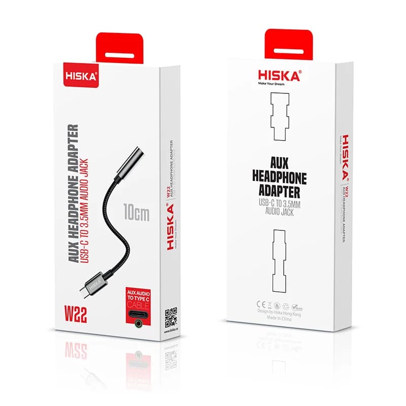 کابل تبدیل USB-C به AUX هیسکا مدل W22 طول 0.1 متر — تصویر ۳