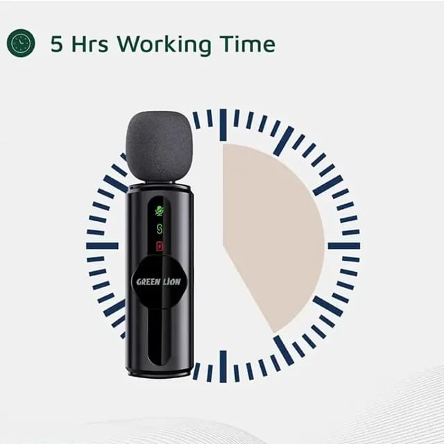 میکروفن بی سیم گرین لاین مدل GM-80X دو کاربره با درگاه اتصال لایتنینگ و تایپ سی — تصویر ۵