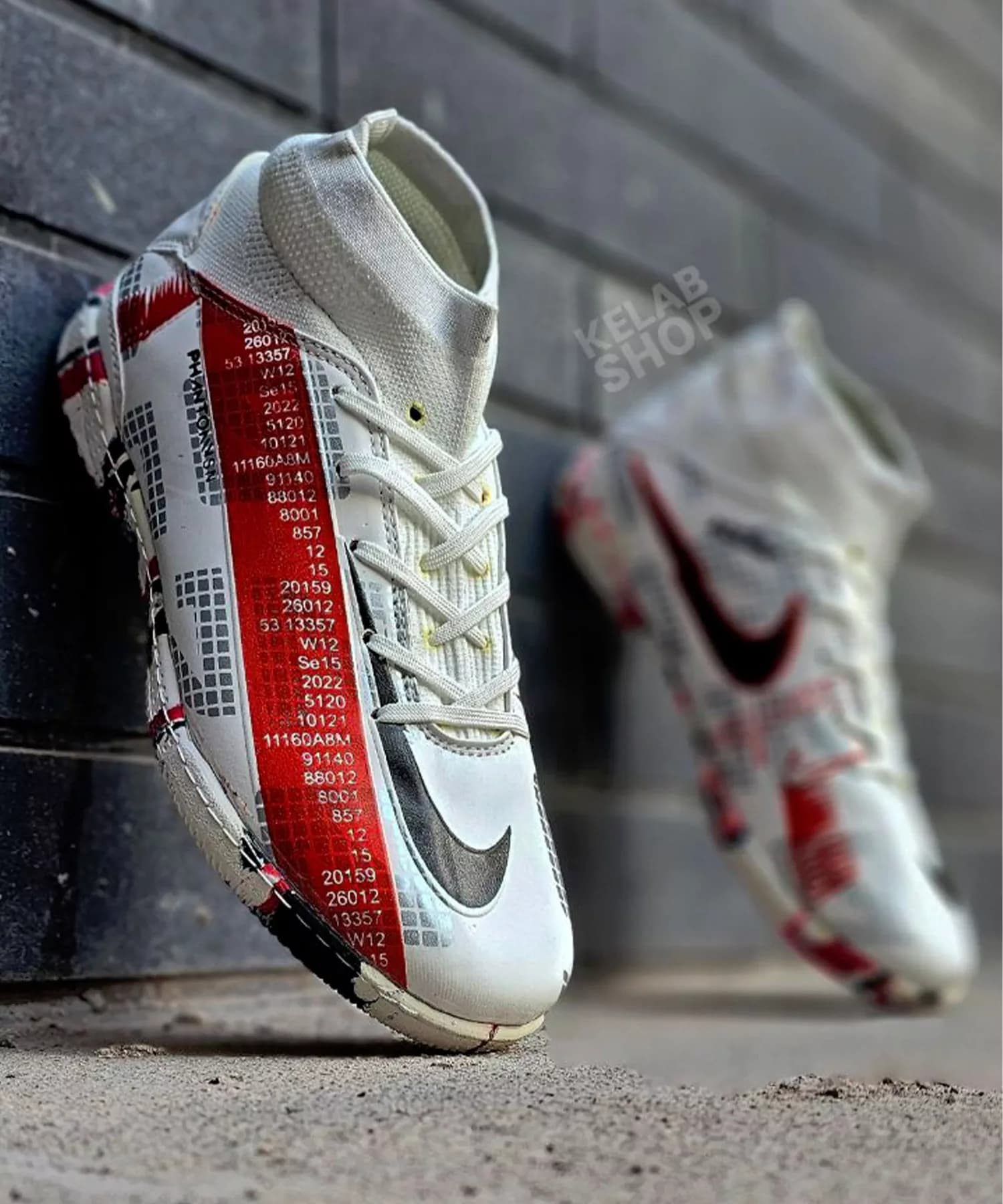 کفش سالنی نایک فانتوم سفید قرمز Nike phantom — تصویر ۷