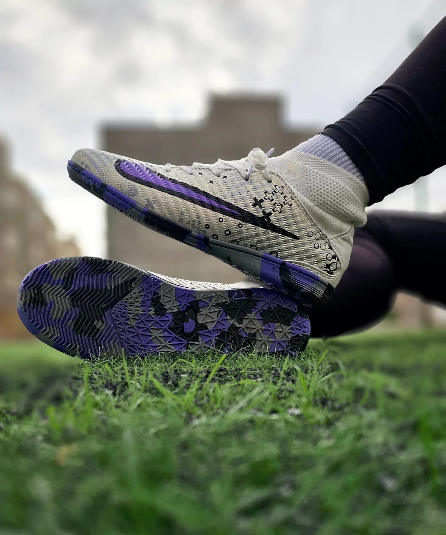 کفش فوتسال نایک مرکوریال MDS ساقدار سفید بنفش Nike MDS — تصویر ۵