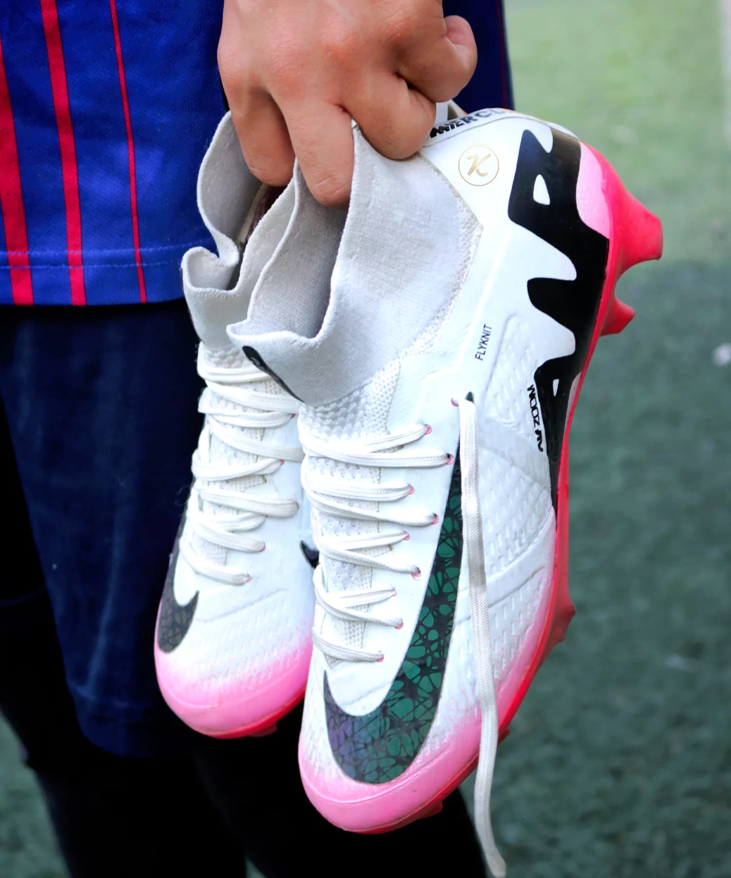 کفش فوتبال نایک مرکوریال ایرزوم سفید صورتی ساقدار Nike Airzoom — تصویر ۶