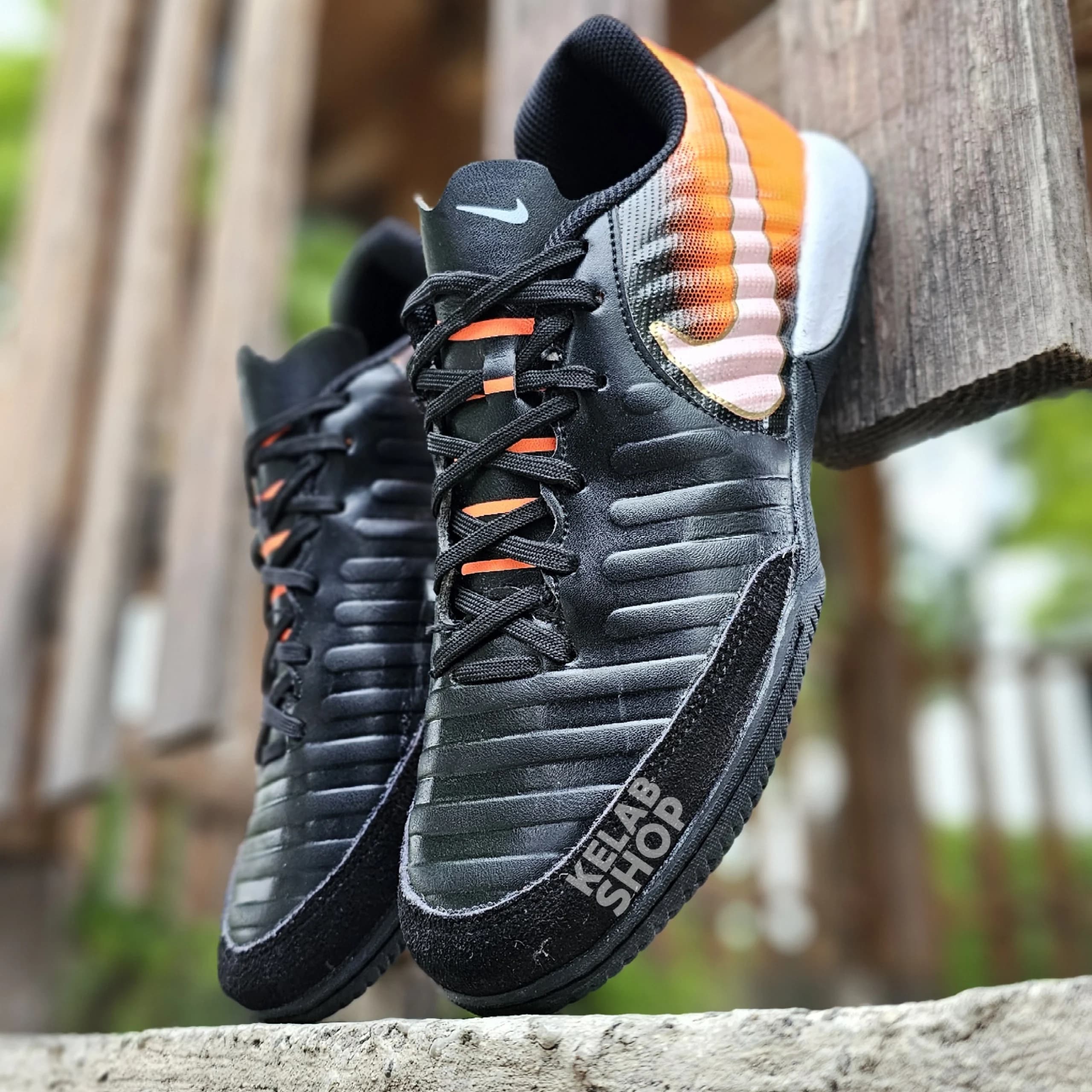 کفش سالنی تمپو ایکس مشکی نارنجی Nike Tiempo X — تصویر ۹