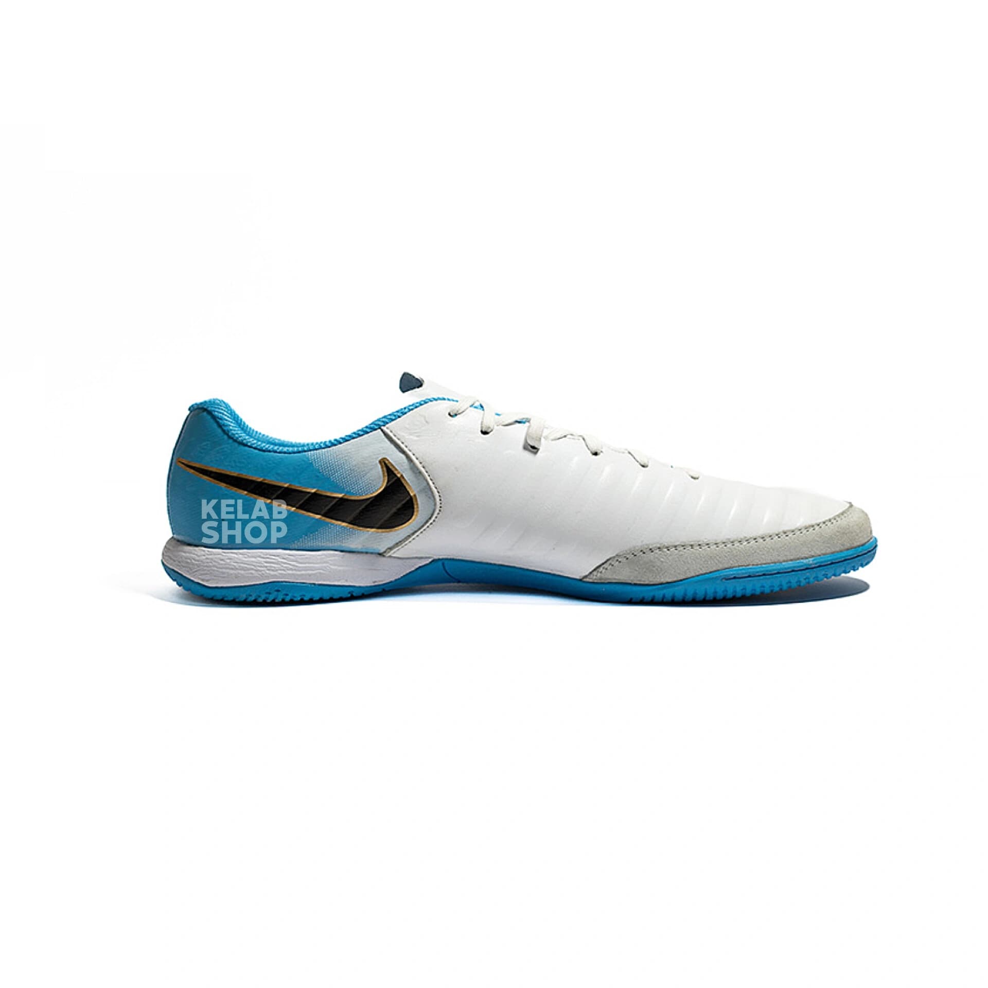 کفش سالنی تمپو ایکس سفید آبی Nike Tiempo X — تصویر ۴