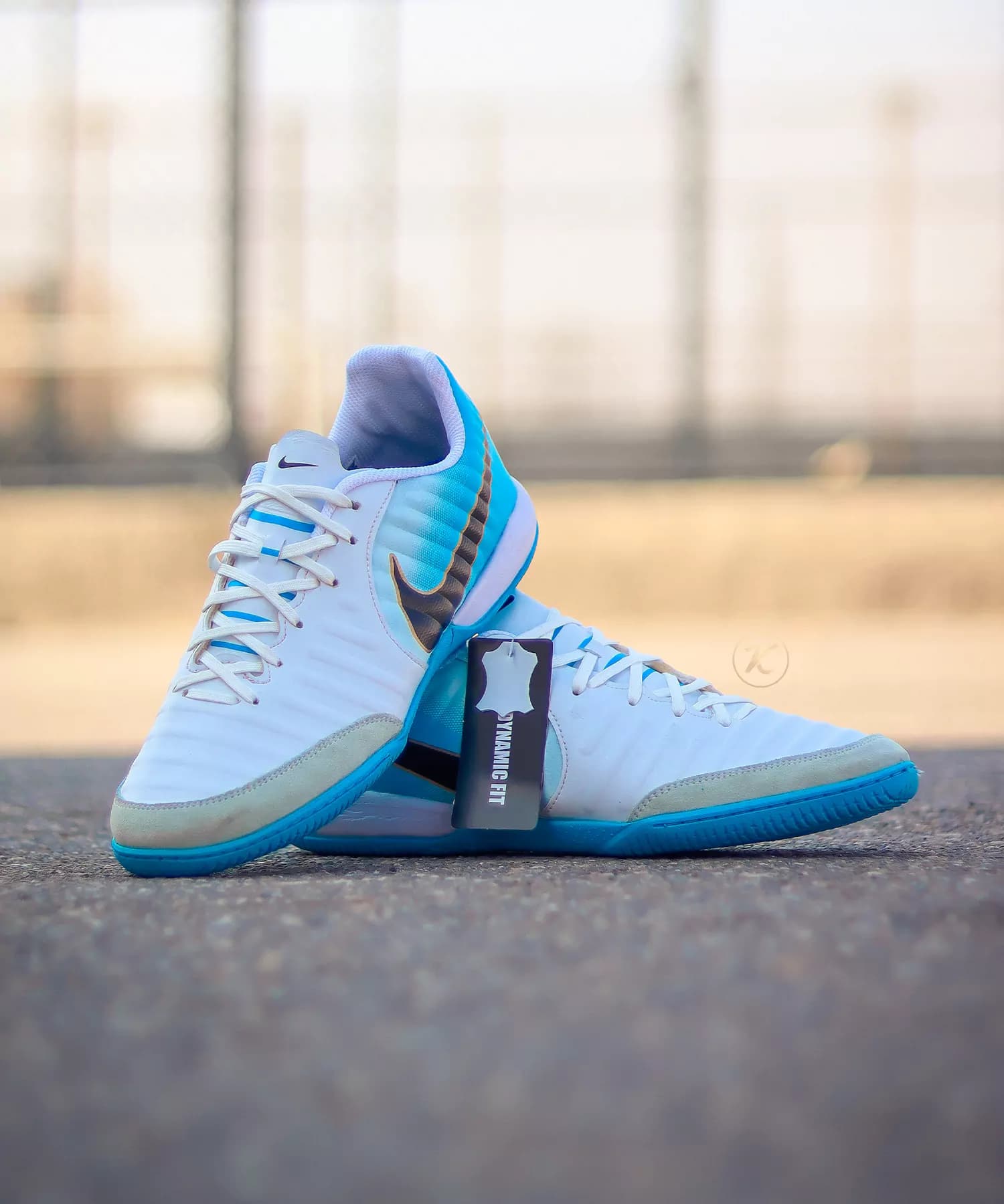 کفش سالنی تمپو ایکس سفید آبی Nike Tiempo X — تصویر ۱۱