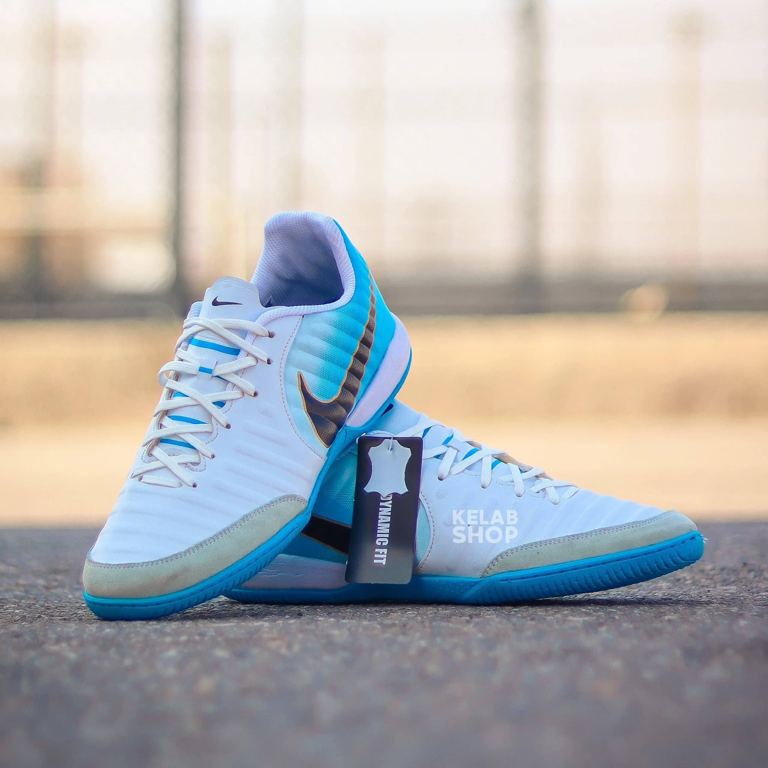 کفش سالنی تمپو ایکس سفید آبی Nike Tiempo X — تصویر ۷
