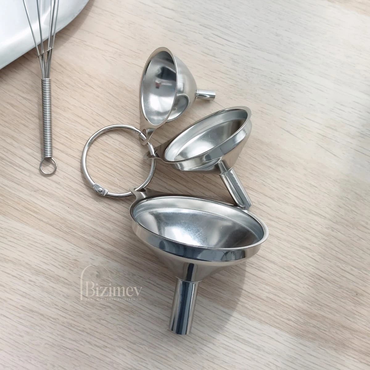 قیف استیل سه سایز — تصویر ۲
