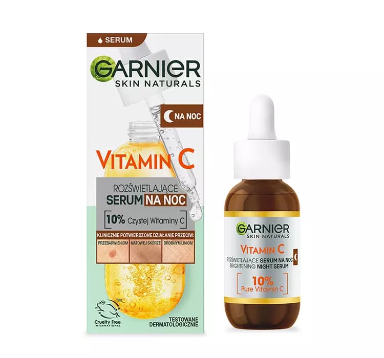 سرم آبرسان گارنیر Garnier جوانساز، روشن کننده و ضد لک حاوی ویتامین C مناسب شب، حجم 30ML — تصویر ۲