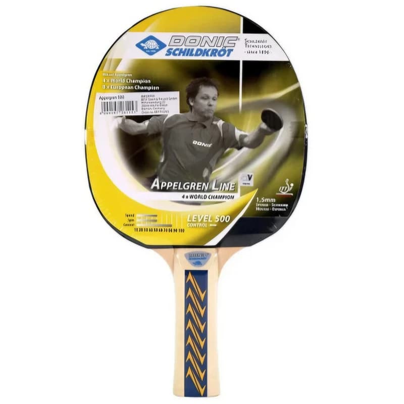 راکت پینگپنگ Donic Schildkröt مدل Appelgren 500 | رویه ITTF با اسفنج ۱.۵ میلیمتری و سرعت بالا — تصویر ۲