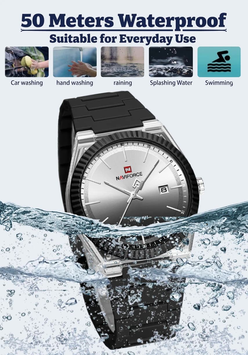 ساعت مچی مردانه نیوی فورس NAVIFORCE NF6116 SB اورجینال — تصویر ۳