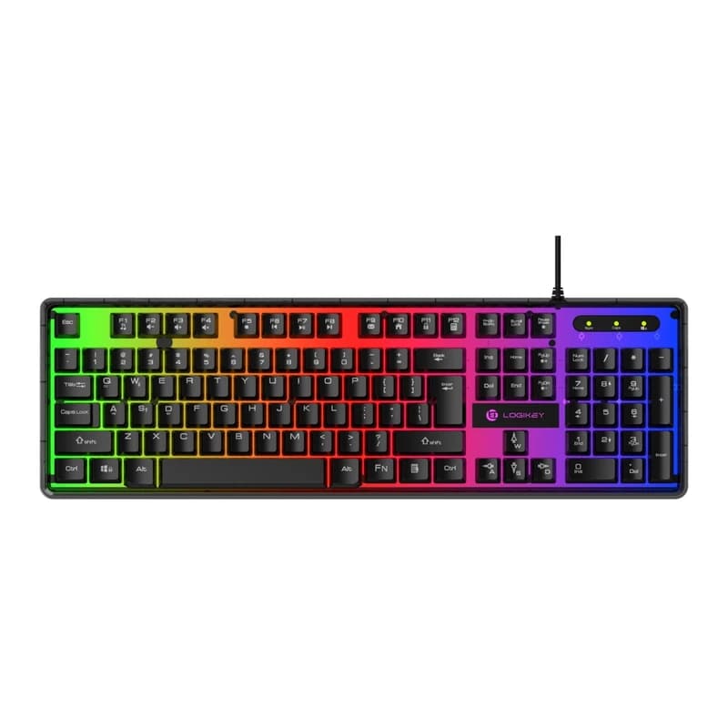 کیبورد گیمینگ لاجیکی مدل K230B با نورپردازی RGB | فولسایز — تصویر ۲