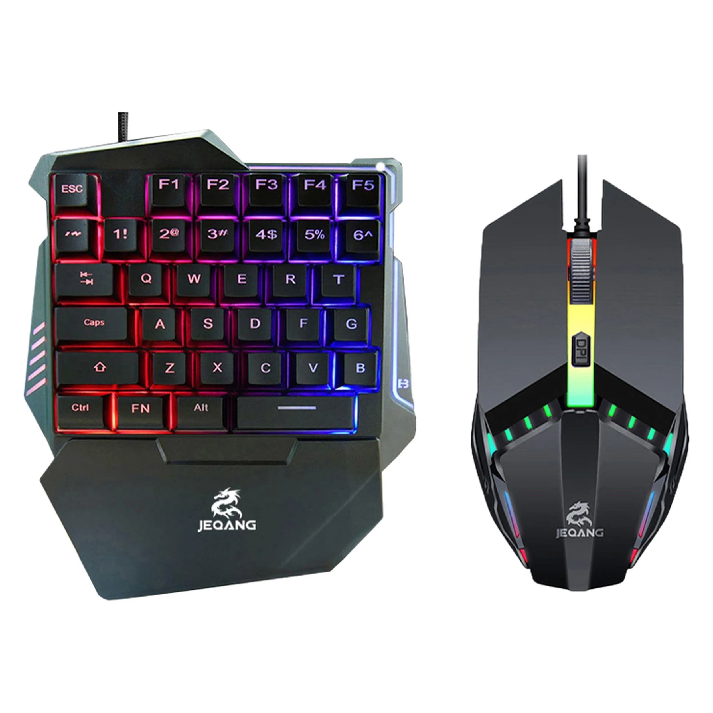 کیبورد و موس مخصوص بازی جکنگ مدل JK-913، سوییچ ممبران، Full-Size، نورپردازی RGB LED