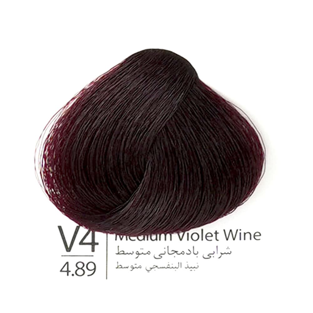 رنگ مو 100 میل بن سای 4.89 شرابی بادمجانی متوسط BONSAI V4 MEDIUM VIOLET WINE — تصویر ۳