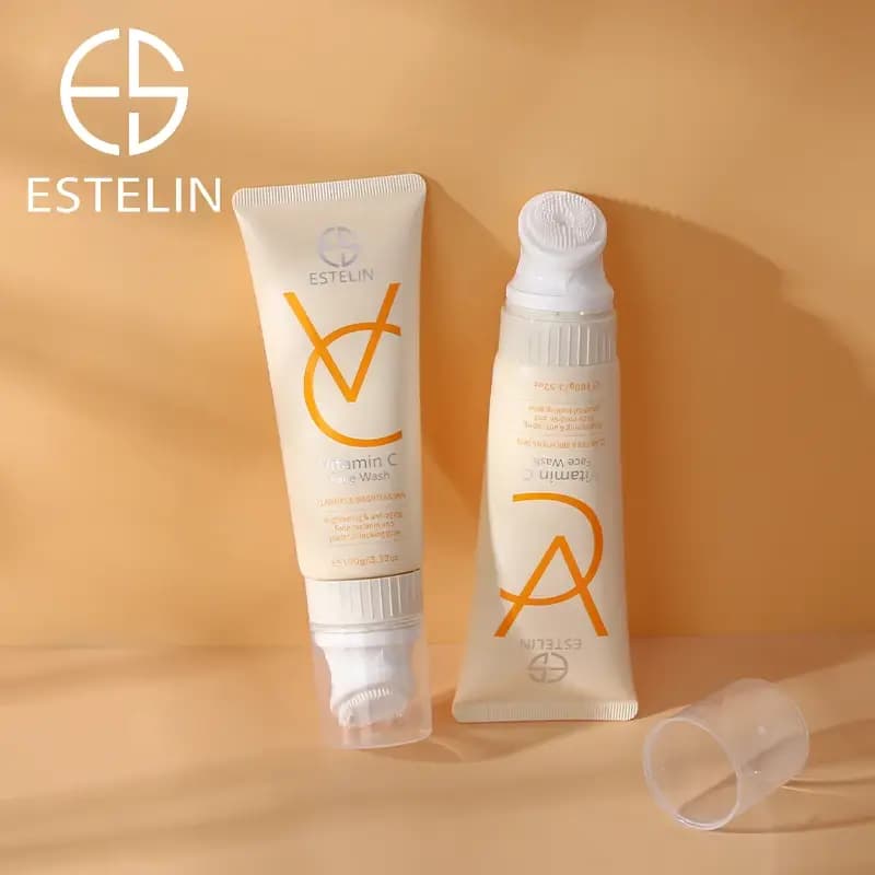 ژل شستشوی صورت براشدار استیلن حاوی ویتامین C (Estelin – اصل) | روشنکننده و شفافکننده — تصویر ۴