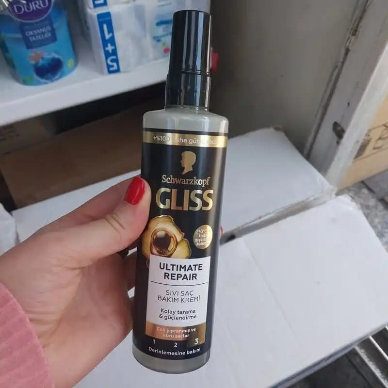 اسپری مو دو فاز گلیس مشکی Gliss Serum Deep Repair – ترمیم موهای خشک و آسیب دیده — تصویر ۳