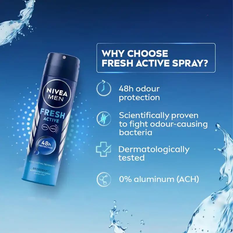 اسپری ضد تعریق مردانه نیوآ Fresh Active | محافظت 48 ساعته — تصویر ۳