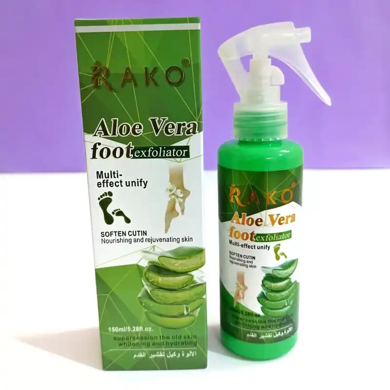 اسپری ترک پا و لایه بردار آلوئه ورا راکو مدل Aloe Vera | ترمیم و از بینبرنده پوست مرده — تصویر ۴