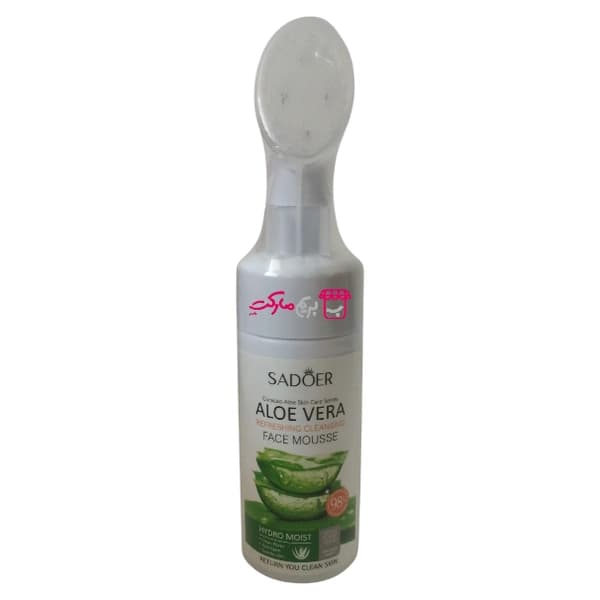 فیس براش سیلیکونی صورت آلوئهورا SADOER مدل Aloe Vera | حجم ۱۲۰ میلیلیتر پاککننده و آبرسان