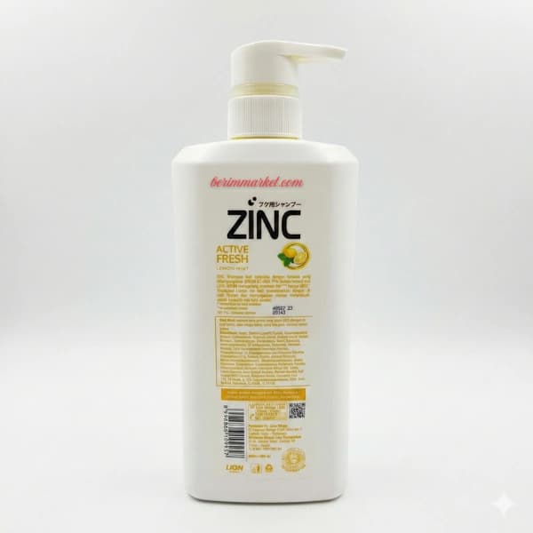 شامپو ضد شوره زینک (ZINC) مدل Active Fresh لیمو و نعنا (680 میل) کنترل چربی و شوره — تصویر ۴