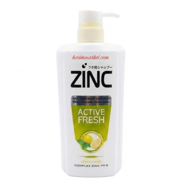 شامپو ضد شوره زینک (ZINC) مدل Active Fresh لیمو و نعنا (680 میل) کنترل چربی و شوره