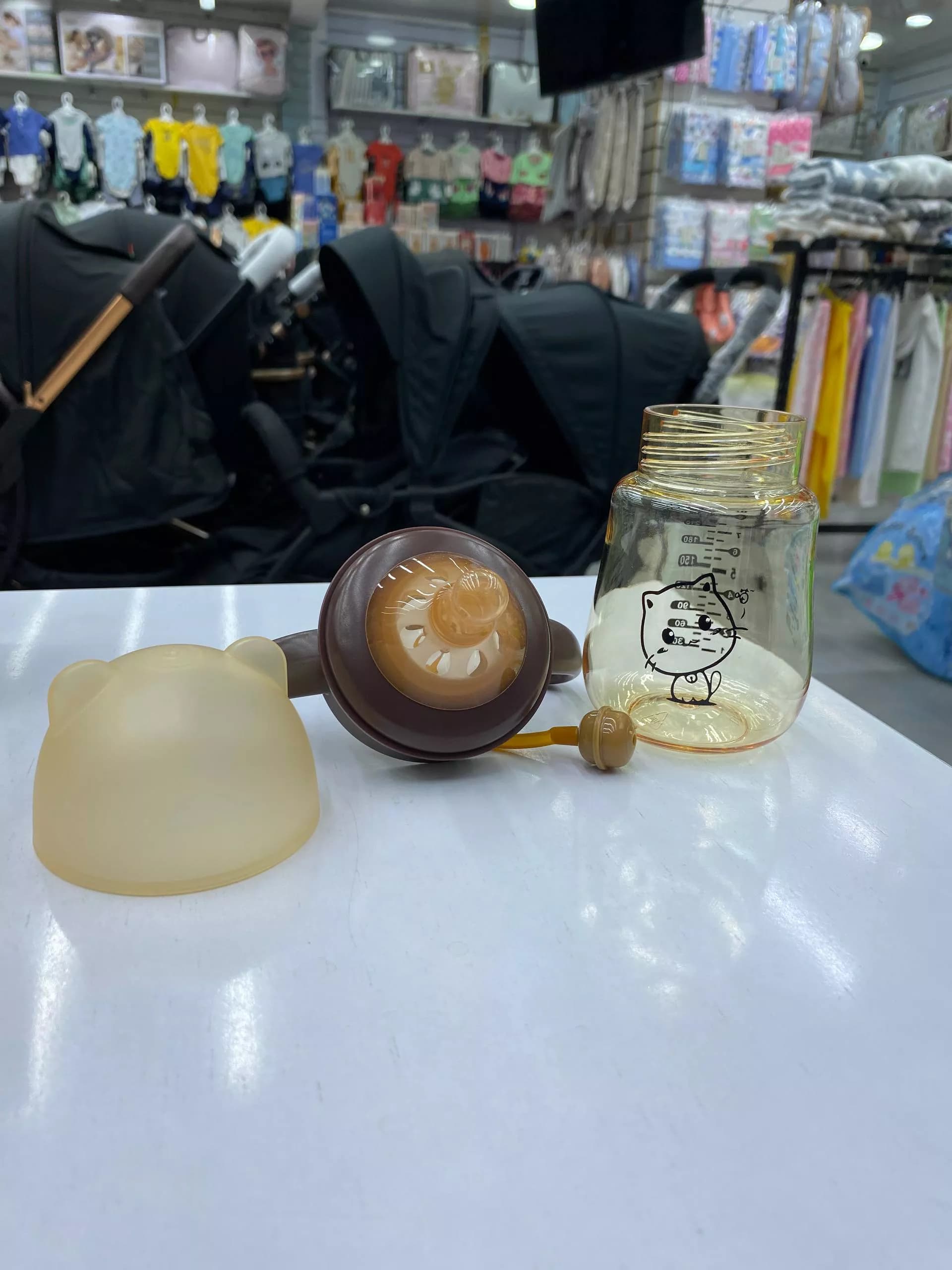 شیشه شیر آموزشی کودک نی دار طرح گربه — تصویر ۶