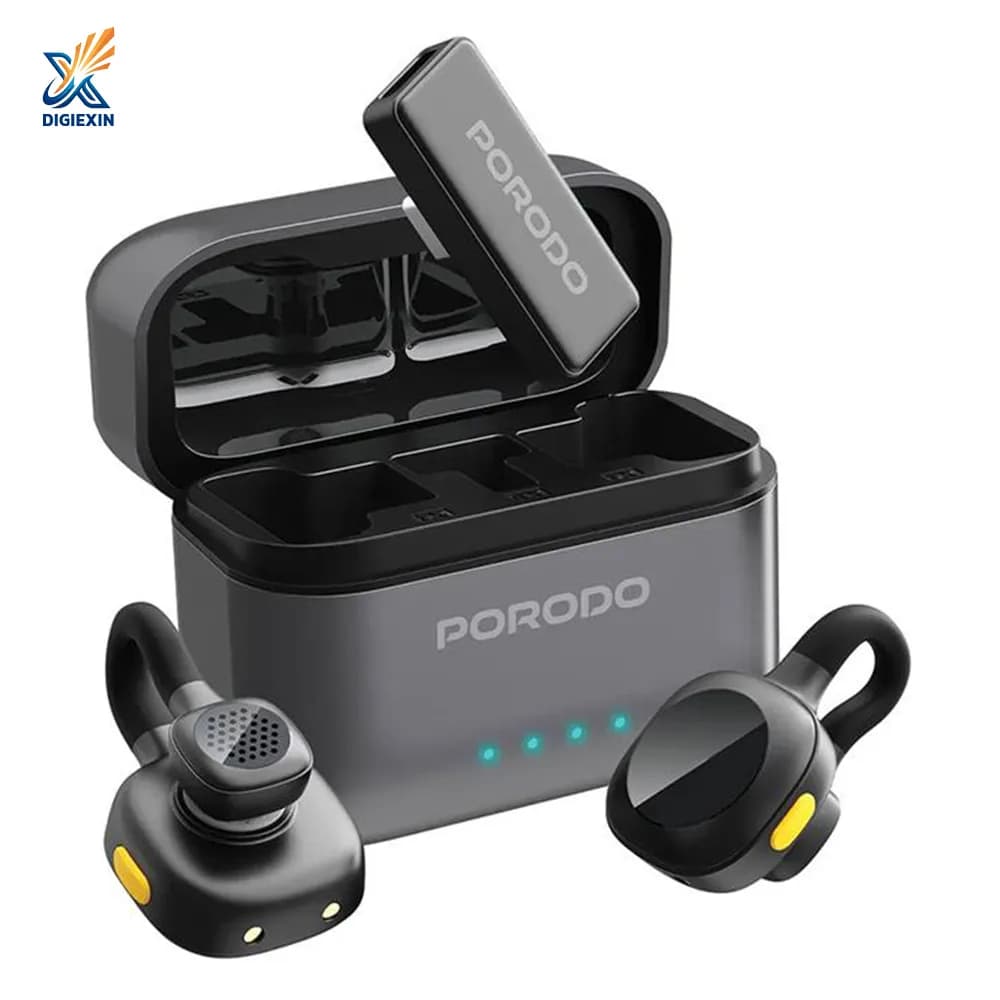 میکروفون بیسیم تایپ‑سی پرودو مدل Porodo Movo Lavalier Microphone PDLAMPHF76BK
