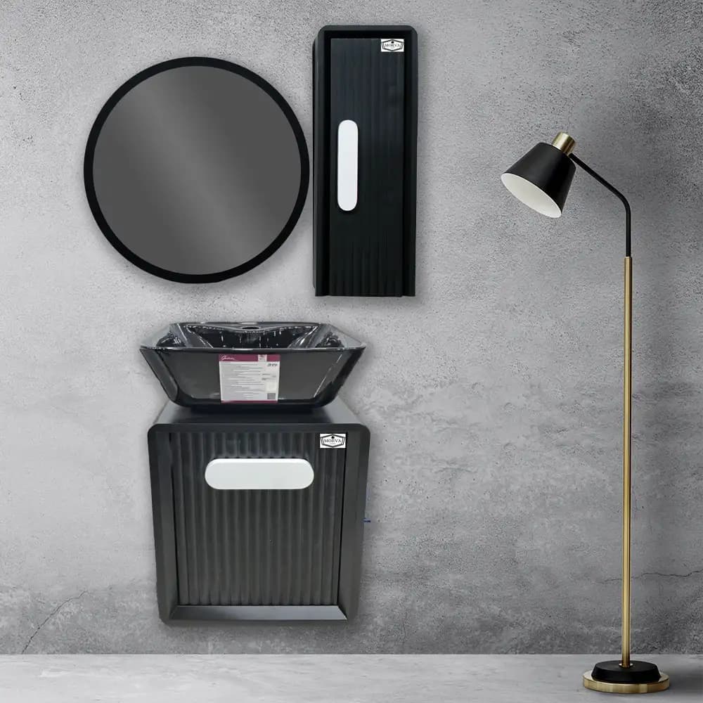 فول ست روشویی کابینتی ساینا ۳۵ مشکی مرواکابین