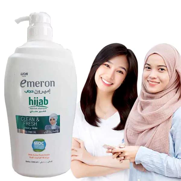 شامپو امرون Emeron حجاب مدل Hijab Clean and Fresh حجم 1000 میل اصل — تصویر ۳