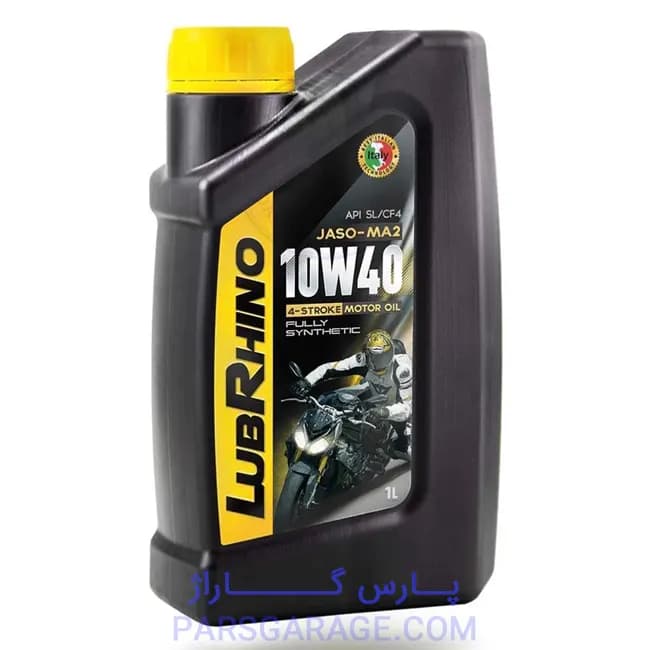روغن موتورسیکلت SL لوبرینو Lubrhino حجم 1 لیتر 10W40 — تصویر ۲