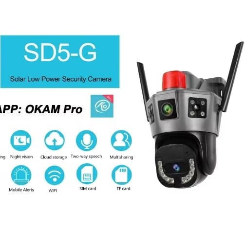 دوربین مینی اسپیددام 8مگاپیکسل دولنزه سیمکارتی مدل SD5-4G سه تصویر — تصویر ۲