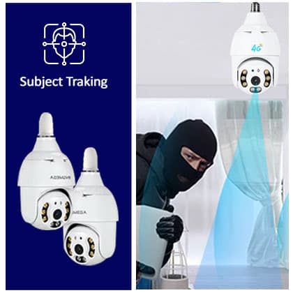 دوربین لامپی 4مگاپیکسل سیم کارت خور چرخشی V380 دید در شب رنگی وارم لایت — تصویر ۵