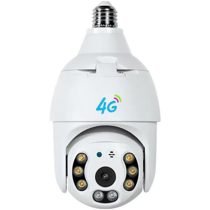 دوربین لامپی 4مگاپیکسل سیم کارت خور چرخشی V380 دید در شب رنگی وارم لایت — تصویر ۲