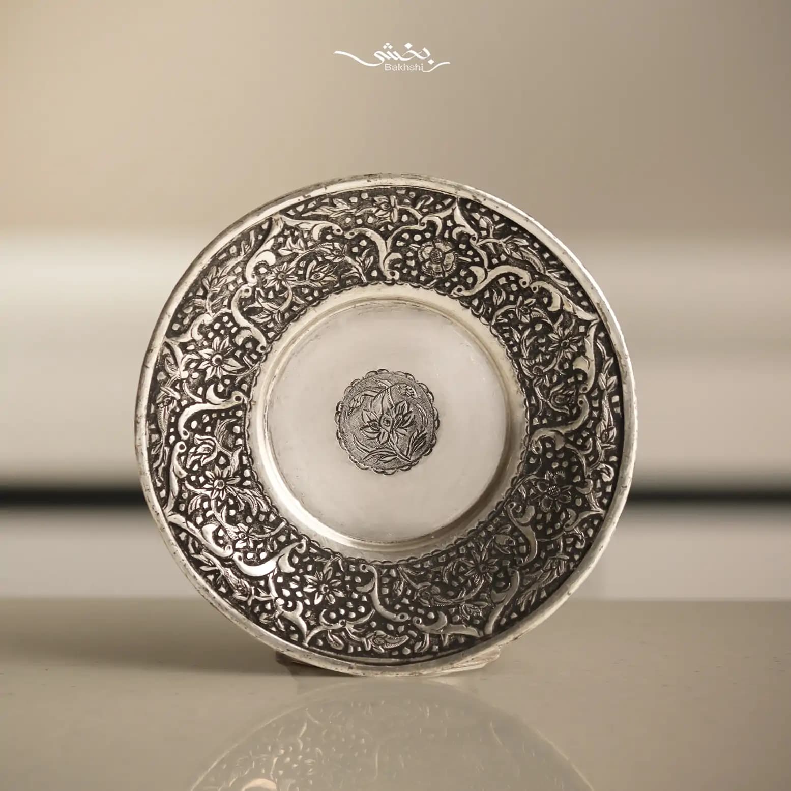 نعلبکی پایه گلوله ای شش عددی گل و بوته درجه یک — تصویر ۵