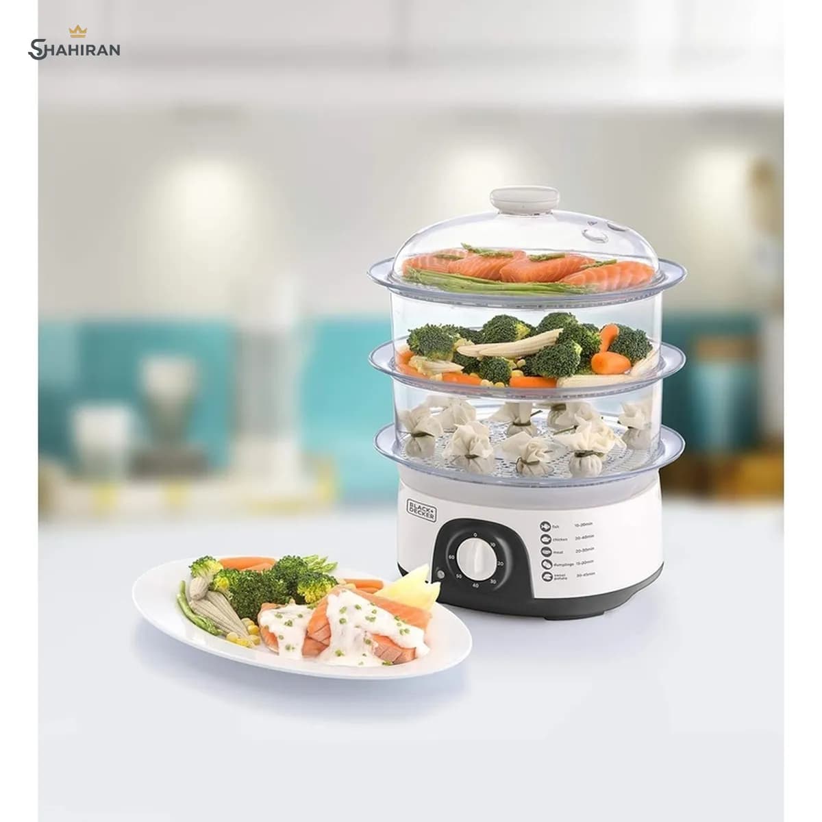 بخارپز ۳ طبقه بلک اند دکر مدل BLACK+DECKER HS6000 — تصویر ۶