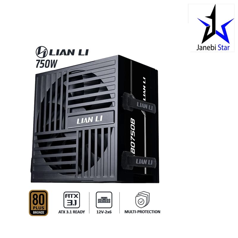 منبع تغذیه کامپیوتر 750 وات لیان لی مدل RB 750 Black — تصویر ۵