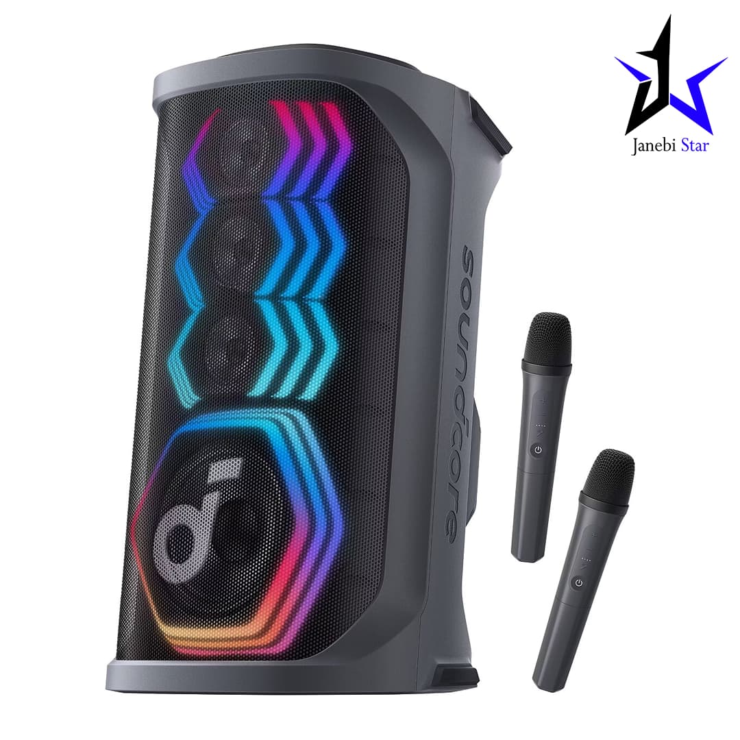 اسپیکر بلوتوثی انکر مدل Soundcore Rave 3S AI Party Speaker به همراه 2 میکروفون بیسیم — تصویر ۲
