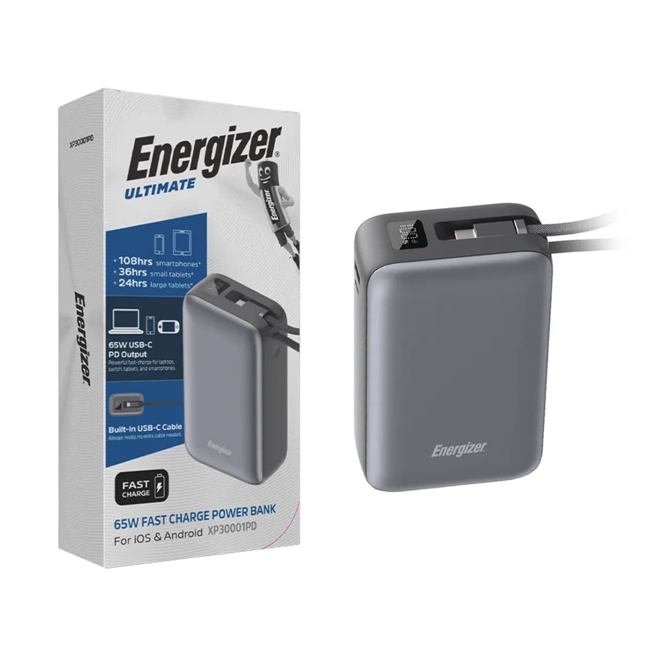 پاوربانک PD و فست شارژ Energizer 30000mAh مدل XP30001PD 65W — تصویر ۷