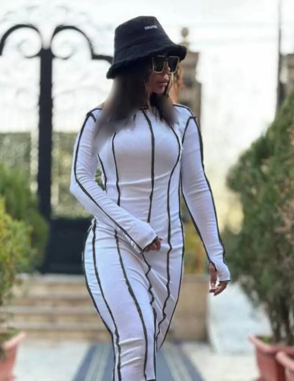 پیراهن زنانه بلند با جنس فانریپ پنبه کبریتی pa-006 — تصویر ۵
