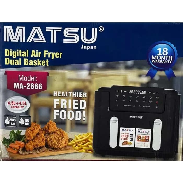 سرخ کن دو قلو 9 لیتری بدون روغن ماتسو تحت لیسانس ژاپن مدل MA-2666 ا matsu — تصویر ۳