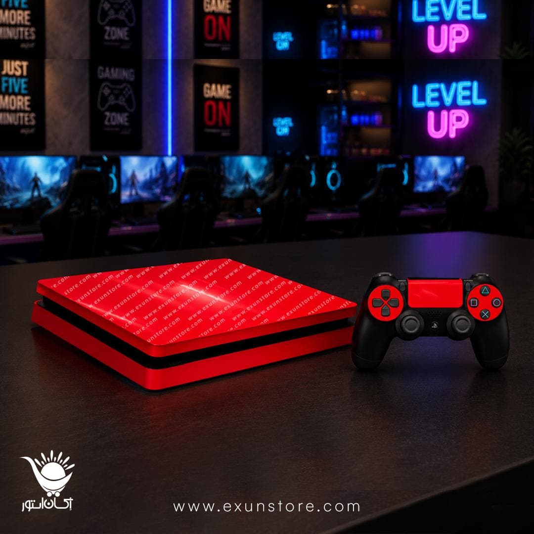 برچسب کنسول بازی پلی استیشن 4 slim مدل Red — تصویر ۳