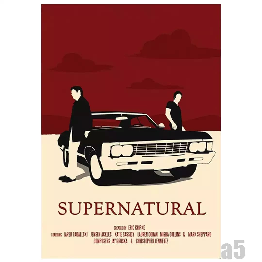 پوستر مینیمال طرح کلاسیک سریال سوپرنچرال Supernatural