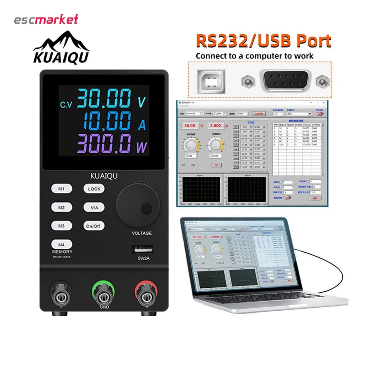 منبع تغذیه 30 ولت 10 آمپر سویچینگ KUAIQU مدل SPPS-3010D — تصویر ۴