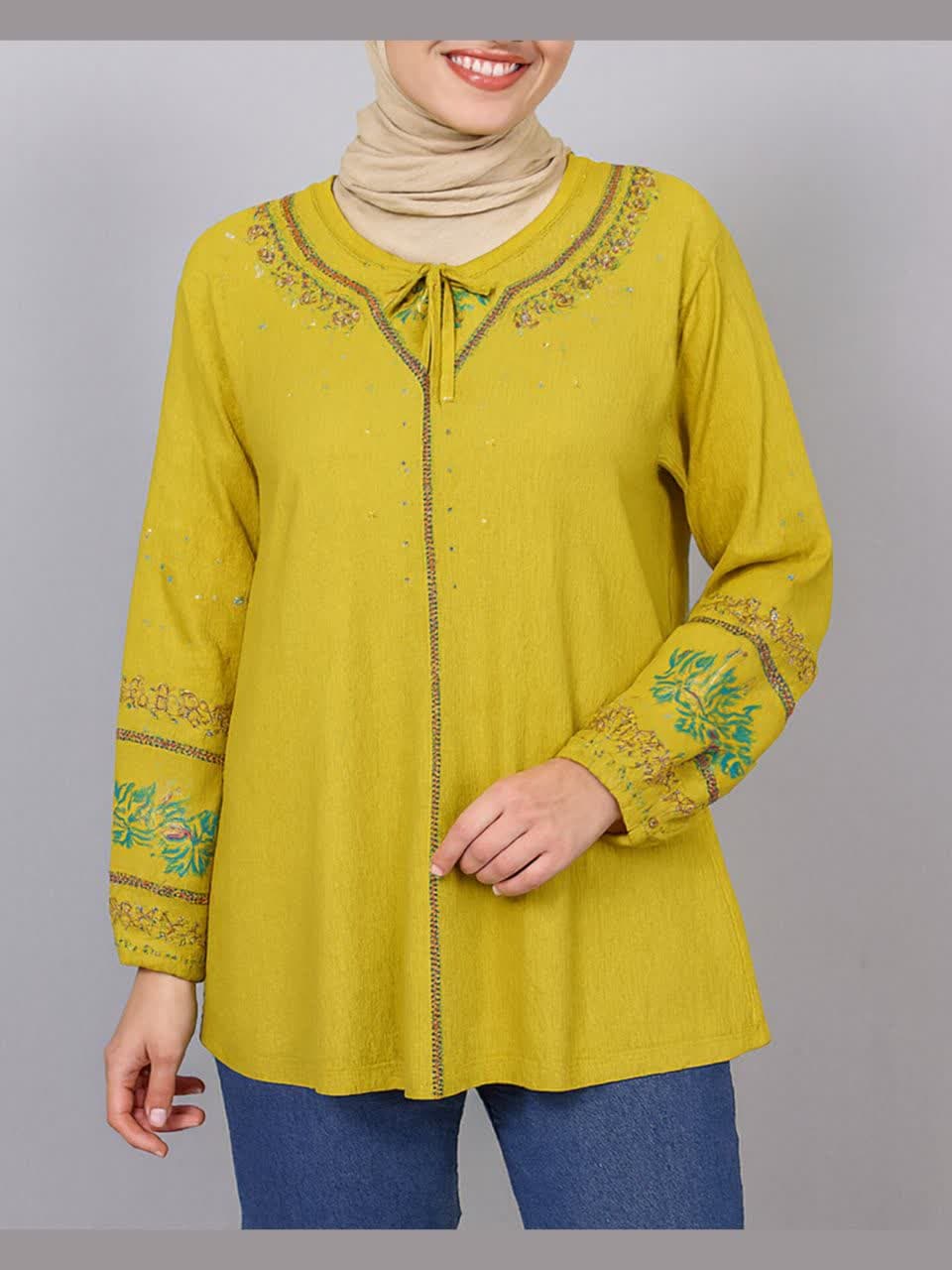 بلوز پاییزه کبریتی پنبه ای