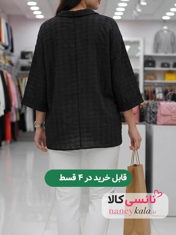 شومیز زنانه مشکی تمام زاپ فری سایز 36 تا 44 — تصویر ۲