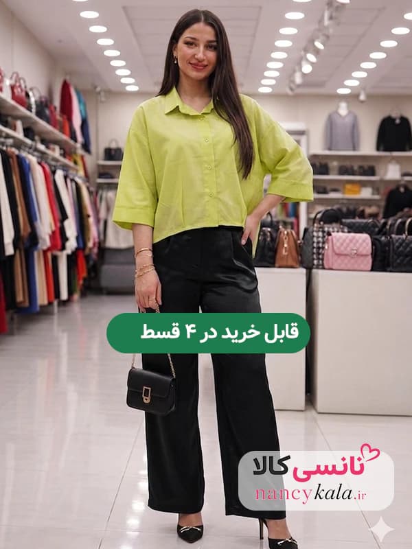 شومیز شیشه ای زنانه سبک و لطیف رنگ سبز فری سایز 36 تا 46