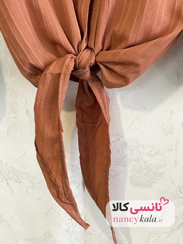 شومیز آیوا زنانه قهوه ای دارچینی فری سایز 36 تا 46 — تصویر ۷