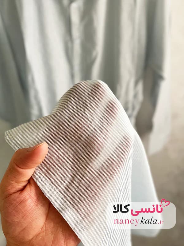 کفتان شیشه ای راه راه زنانه لطیف و خنک فری سایز 36 تا 46 — تصویر ۳
