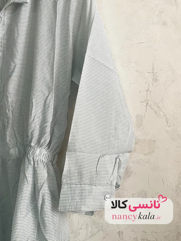 کفتان شیشه ای راه راه زنانه لطیف و خنک فری سایز 36 تا 46 — تصویر ۴