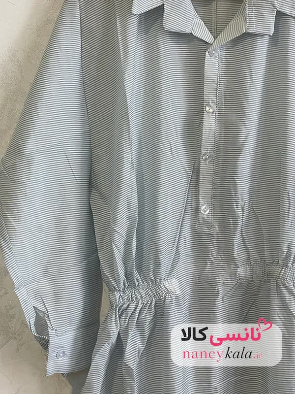 کفتان شیشه ای راه راه زنانه لطیف و خنک فری سایز 36 تا 46 — تصویر ۷