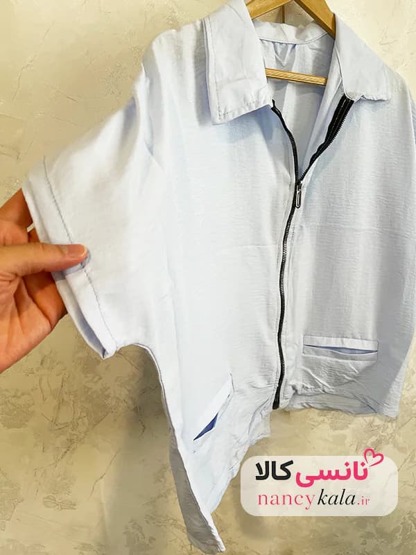 وست زنانه ترند آبی جیب فیلتو فری سایز 36 تا 48 — تصویر ۵